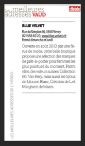 Article magazine l'Hebdo